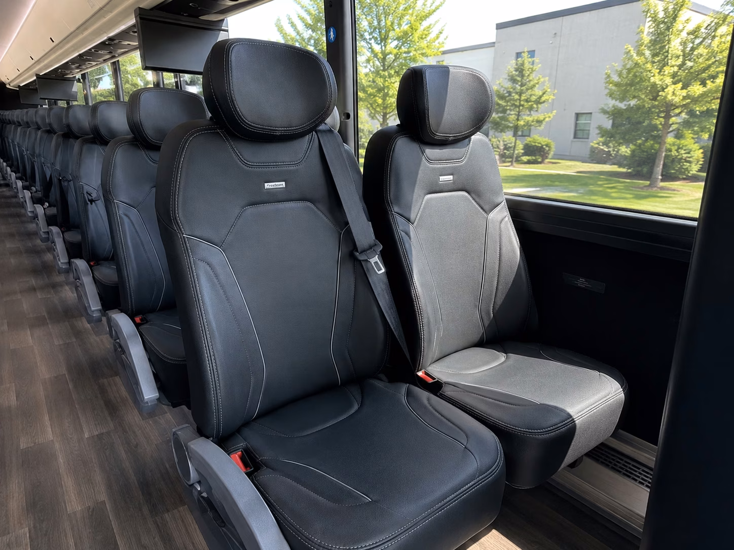 56 passenger charter bus inside