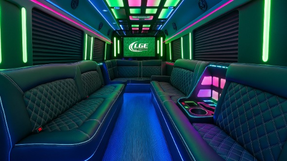 party bus rental interior dayton